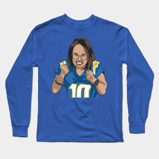 Chargers Girl Long Sleeve T-Shirt by Carl Cordes